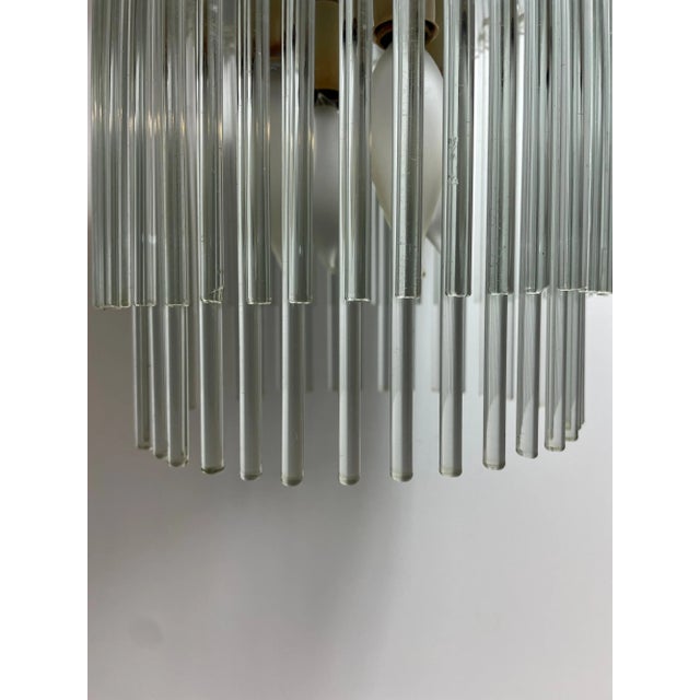 Mid 20th Century Glass Rod & Lucite Pendant Chandelier For Sale - Image 10 of 11