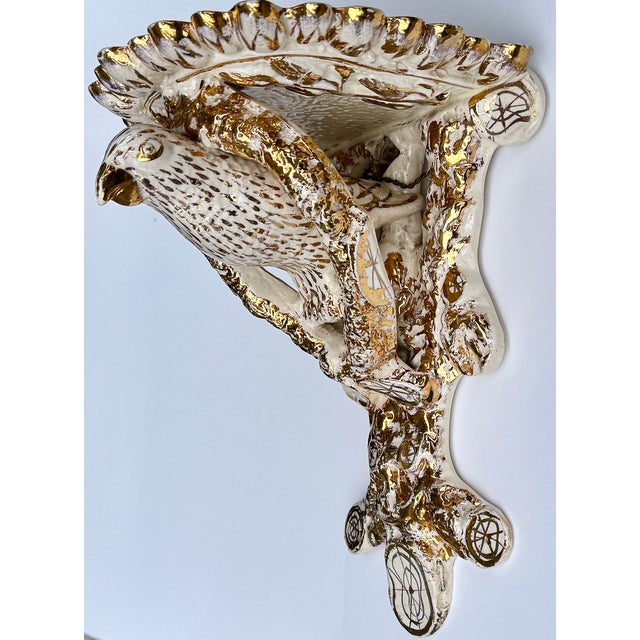 English Ceramic Bird Wall Bracket Shelves, Pair, 19th Century For Sale In New York - Image 6 of 13