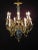 1950s 12 Arm Bronze Green Marble Ram's Head Chandelier For Sale - Image 11 of 13