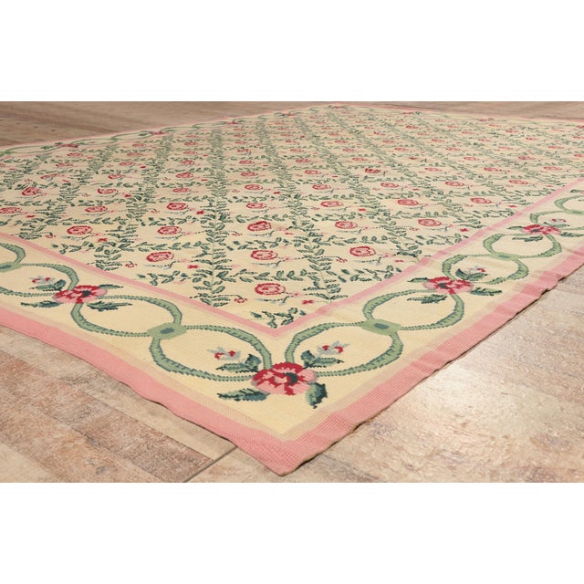 Beige Vintage Chinese Needlepoint Rug, 09'11 X 13'09 For Sale - Image 8 of 10