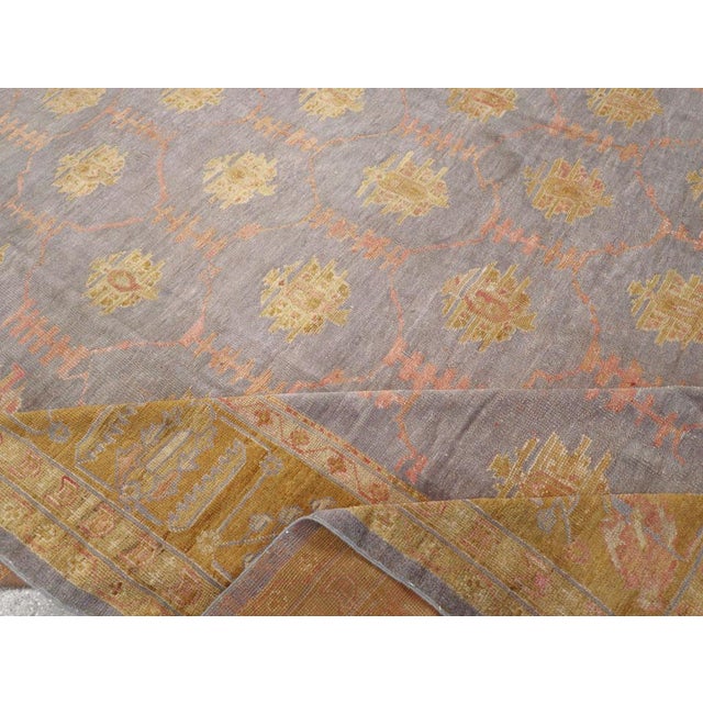 Textile Galerie Shabab Collection Early 20th Century Turkish Oushak Large Carpet For Sale - Image 7 of 8