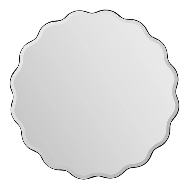 Cleo Scalloped Silver Wall Mirror For Sale