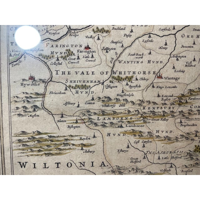 Rare Original Antique Hand Colored European Map Berkshire Blaeu 1646 2-Sided For Sale - Image 16 of 18