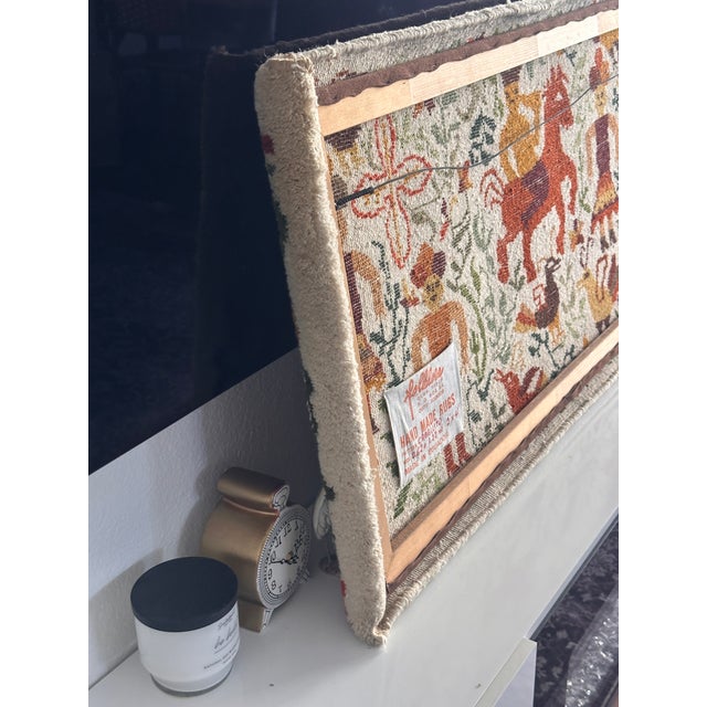 Folk Art Mid-Century Olga Fisch Wool Tapestry Rug on Frame for Hanging For Sale - Image 3 of 12