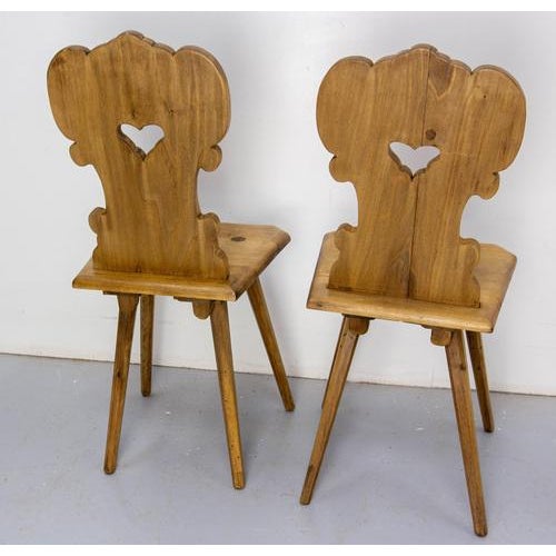 Early 19th Century French Side Poplar Chairs in the style of Swiss Alp, 1807, Set of 2 For Sale - Image 9 of 18