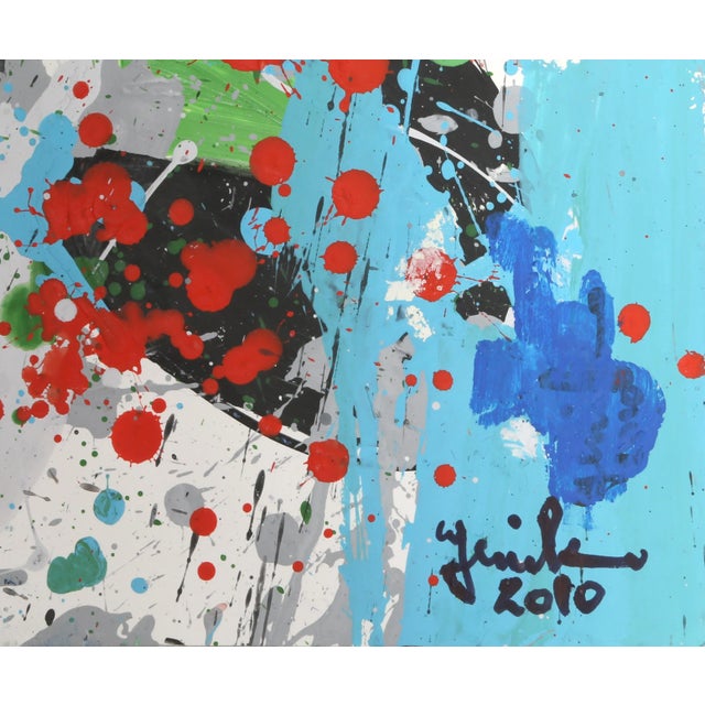 Jenik Cook, Blue Abstract 11, Acrylic on Paper For Sale - Image 4 of 5