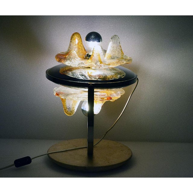 Metal Vintage Table Lamp by Toni Zuccheri for Mazzega, 1970s For Sale - Image 7 of 12
