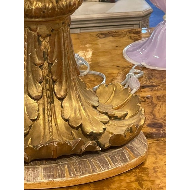 19th Century Italian Giltwood Element as Lamp For Sale - Image 4 of 8
