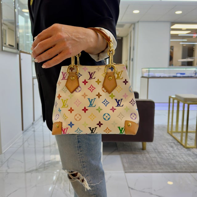 Late 20th Century Vintage Louis Vuitton Monogram Multicolore Audra M40047 White Handbag For Sale - Image 15 of 15