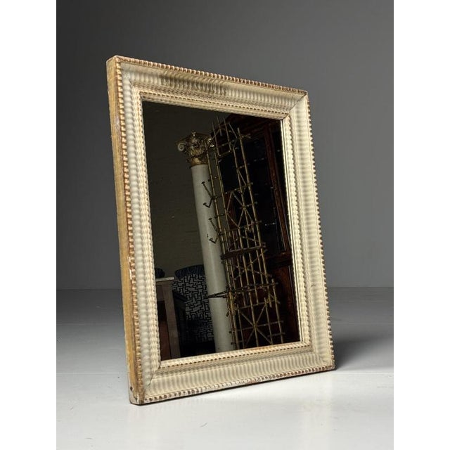French Mirror in Ribbed White Frame, 1890s For Sale - Image 12 of 13