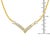 10K Yellow and White Gold 1/2 Cttw Princess Cut Diamond Channel-Set ���V��� Shape 18" Franco Chain Necklace (H-I Color, SI2-I1 Clarity) For Sale In New York - Image 6 of 6