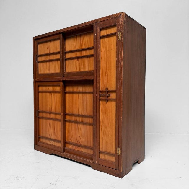 Vintage Japanese Storage Cabinet with Sliding Doors, 1960s For Sale - Image 4 of 11