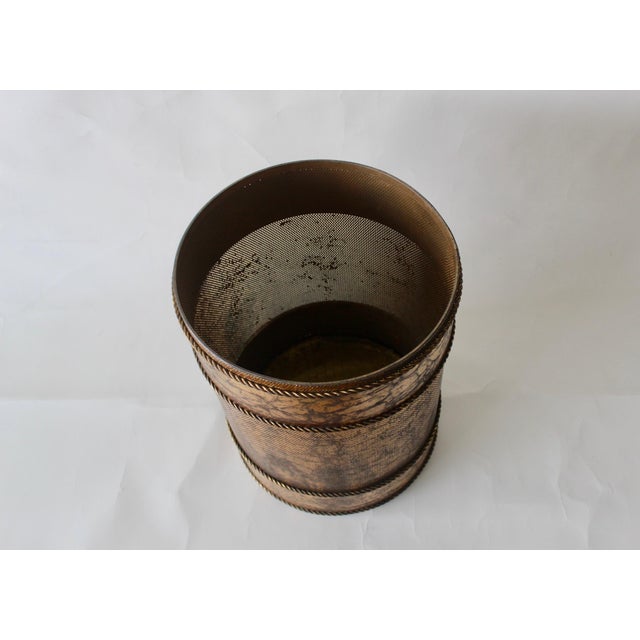 Mid Century Italian Gilded Stool With Storage Rope Detail For Sale - Image 9 of 12