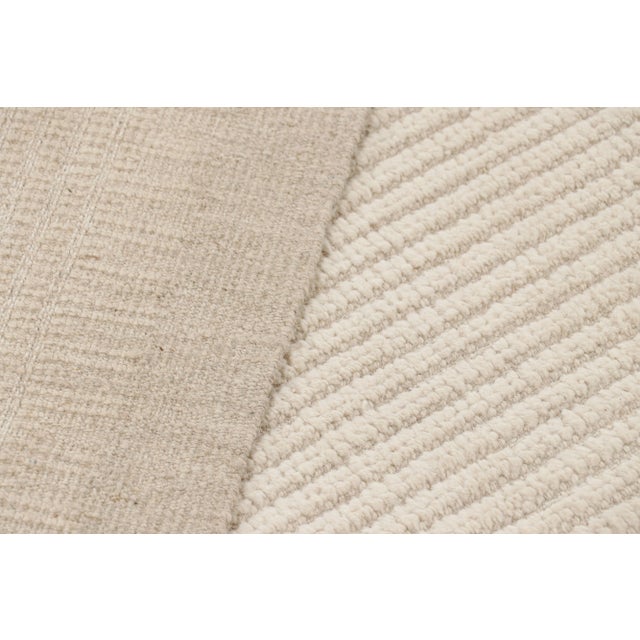 Cream Oversized Rug & Kilim’s Modern Textural Rug in Cream White with Ribbed Stripes - 13x19 For Sale - Image 8 of 8