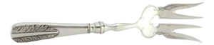 Silver Fish Serving Fork with Floral Motifs in Relief on the Handle