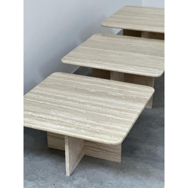 Italian Travertine Nesting Tables, 1970s, Set of 3 For Sale - Image 12 of 16