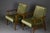 1970s Mid-Century Modern Beech Chairs in Olive Green Velvet, 1970s, Set of 2 For Sale - Image 5 of 11