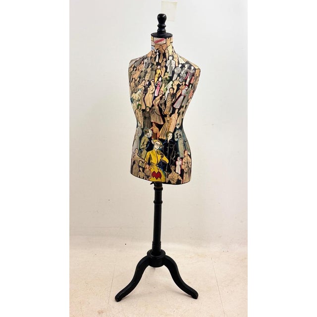 Wooden Mannequin Bust with Fashion Collages, Paris, 1970s For Sale - Image 17 of 18