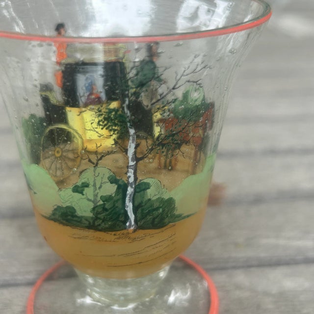 Vintage Horse and Carriage Bullicante Cordial Glasses- Set of 4 For Sale - Image 4 of 10