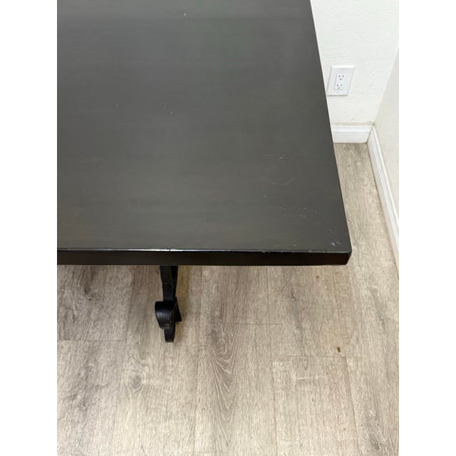 Black Wrought Iron Wood Dining Table For Sale - Image 8 of 11