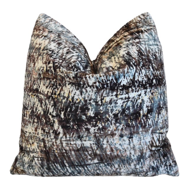 Luxurious Abstract Modern Velvet Feather/Down Pillow For Sale