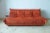 1970s Set of Amber Orange Velvet Togo 2- and 3-Seat Sofa Set by Michel Ducaroy for Ligne Roset For Sale - Image 5 of 8