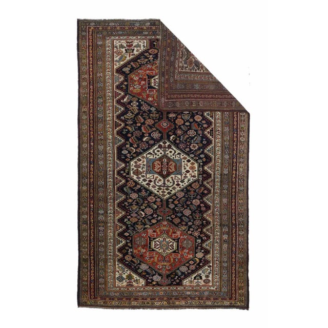 Antique Khamseh Tribal Rug 5'8'' x 9'3'' For Sale - Image 4 of 11