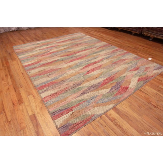 Eye-Catching Artistic Colorful Modern Abstract Contemporary Room Size Area Rug, Country of origin: Central Asia, Circa...