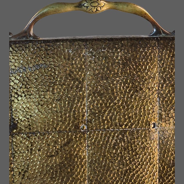 Antique Stamped Repousse Brass Figural Tavern Scene Fireplace Screen For Sale - Image 11 of 13