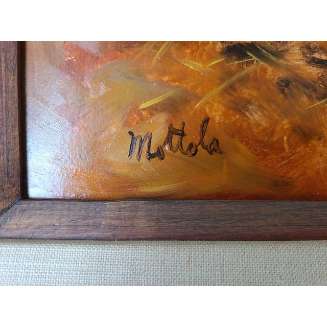 Paper 1970s Filastro Mottola Pastoral Oil Painting Native American Navajo Girl Sheep Desert For Sale - Image 7 of 15