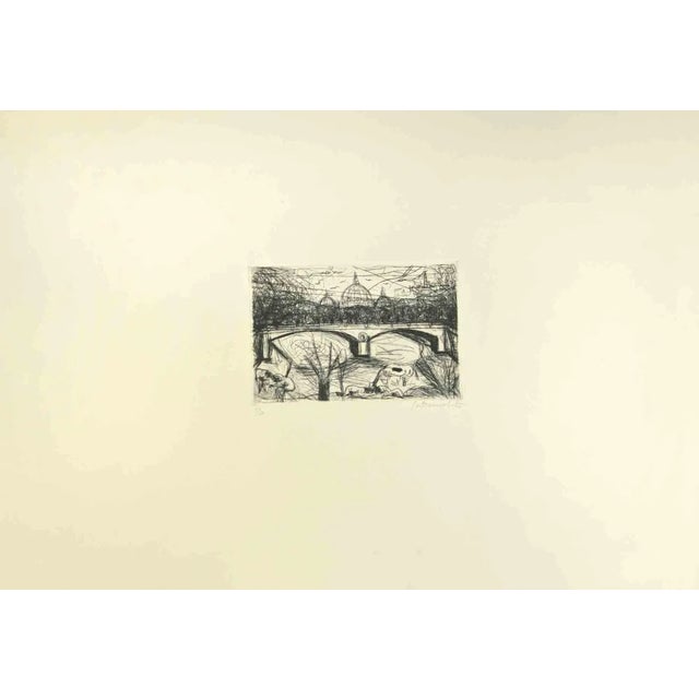 St. Peter and Tiber is a Contemporary artwork realized by Nazareno Gattamelata in the 1970s. Hand-signed on the lower...