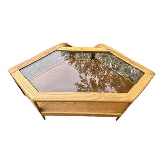 Late 20th Century Post Modern Geometric Oak Coffee Table - Lou Hodges Style For Sale
