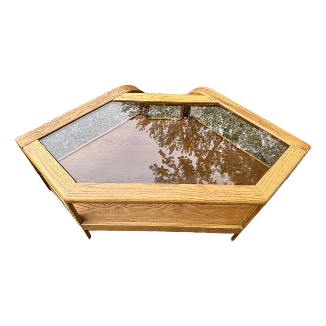 Late 20th Century Post Modern Geometric Oak Coffee Table - Lou Hodges Style For Sale
