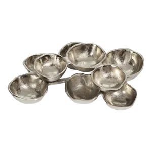 Ohanna 10" Long Cluster of 9 Serving Bowls - Nickel