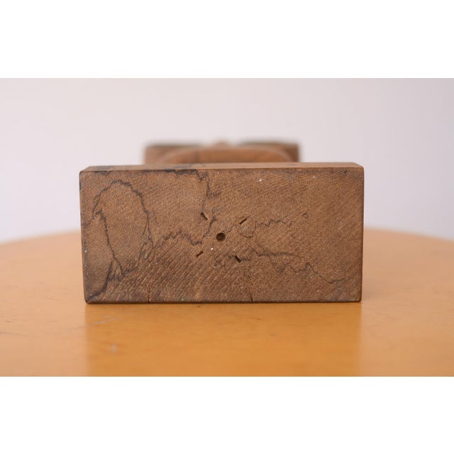 Vintage Don Shoemaker Hand-Carved Wooden Owl Sculpture For Sale - Image 11 of 11