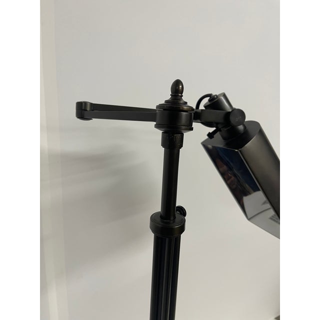 Vintage Oil Rubbed Bronze Articulating Floor Lamp For Sale - Image 10 of 13