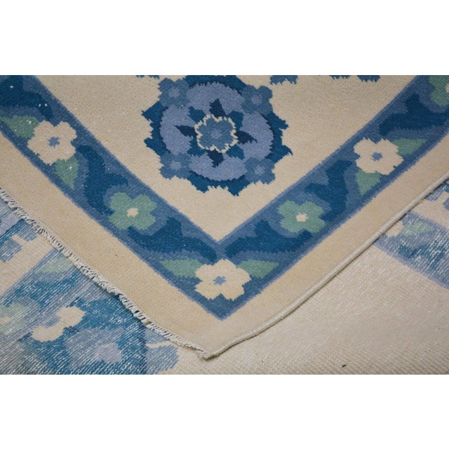 1950s Vintage Chinese Art Deco Hand Knotted Wool Rug, 10'9x16'9 For Sale - Image 5 of 6
