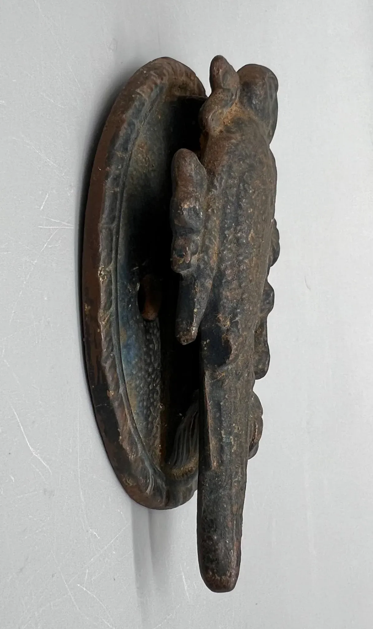 1920's Attributed to Hubley Cast Iron Parrot Bird Door Knocker