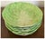 Set 6 French green glazed hand made pottery lettuce or cabbage leaf plates. Naturalistically molded with relief detail....