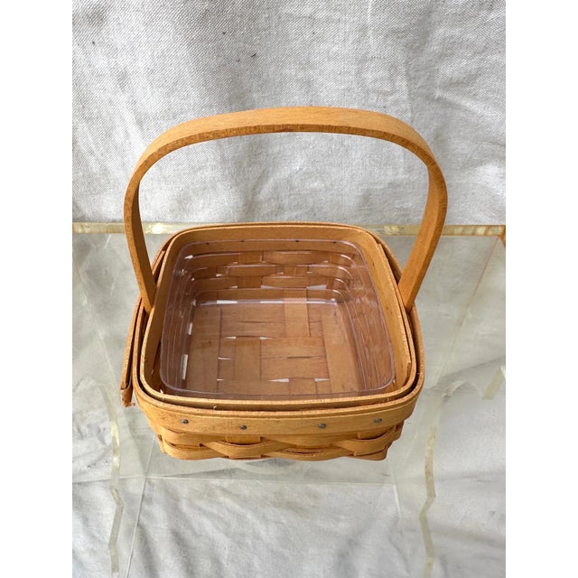 Vintage Small Longaberger Handwoven Wood Basket, super cute small basket to add to your collection. I have an assortment...