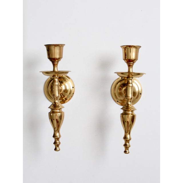 Antique Brass Candle Sconces a Pair Chairish