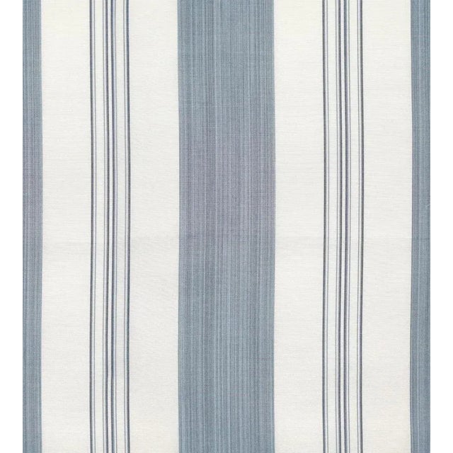 Sample - The House of Scalamandré Astor Stripe Fabric, Indigo For Sale