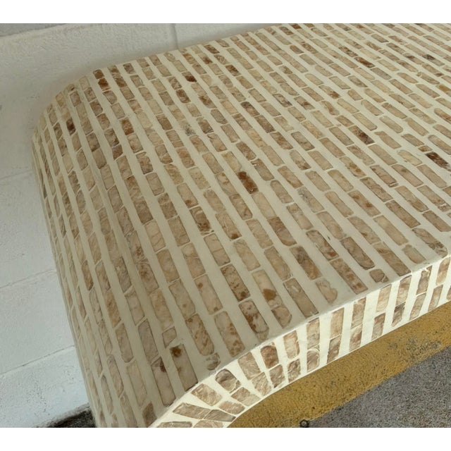 2020s Modern Mother of Pearl Waterfall Console Table For Sale - Image 5 of 5