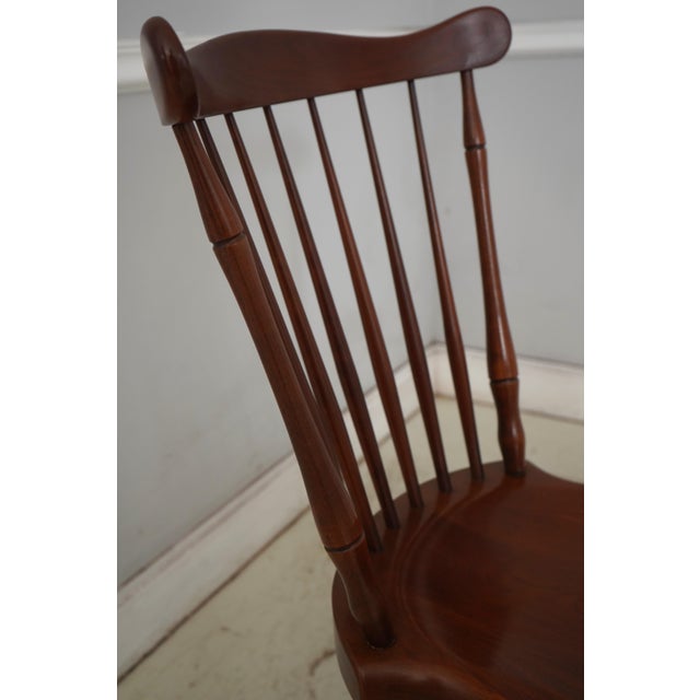 1990s Set of 4 Frederick Duckloe Cherry Windsor Dining Chairs For Sale - Image 5 of 18