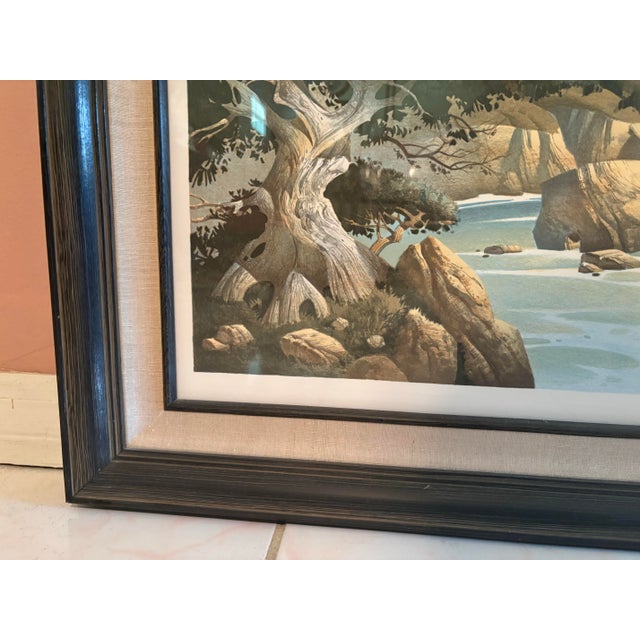 Nautical 1977 Tom Nicholas Signed Coastal Lithographs, “Monterey Beach” & “Winter Beach” — Set of 2 For Sale - Image 3 of 12