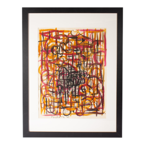 1961 Abstract Ink and Watercolor Painting by Harry Hilson