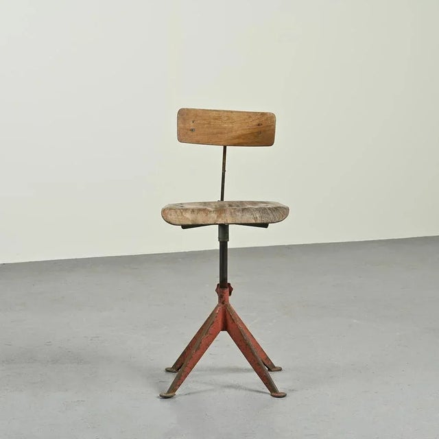 Vintage Scandinavian Workshop Chair by Odelberg & Olson, 1940s For Sale - Image 11 of 12