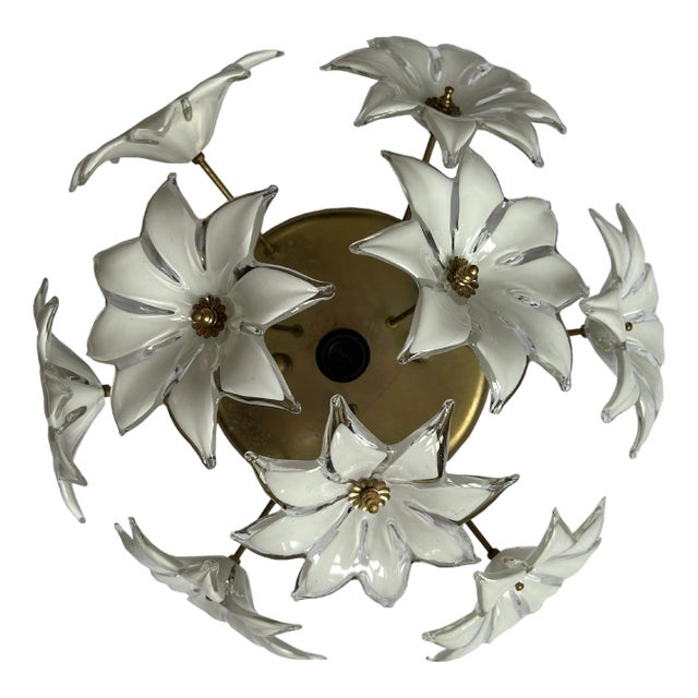 Loves Me Loves Me Not Murano Ceiling Light, 1970s For Sale