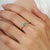 Mid Century Style 4 X 6 Mm Natural Oval Emerald Ring With Diamond Clusters Size 7 For Sale - Image 4 of 14