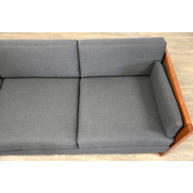 Wood Mid Century Teak Grey Sofa For Sale - Image 7 of 10